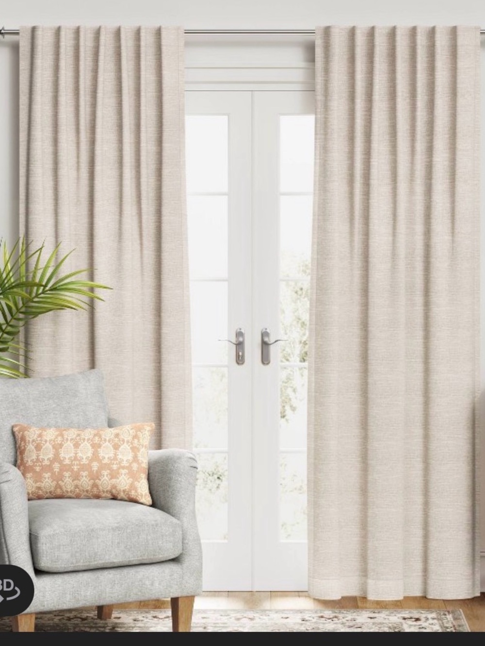 Threshold Natural Cream Linen-Texture Drapes 2